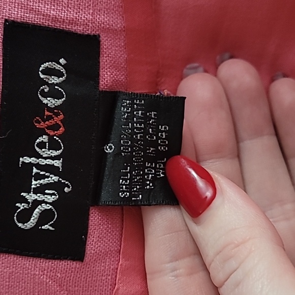 Style & Co -Woman's Size 6 Pink Dress - 100% Linen w/ 100% Acetate inner lining - Picture 9 of 9